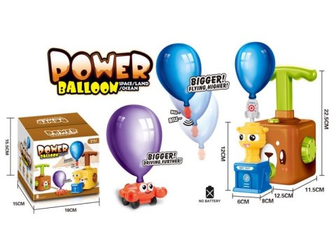 WYRZUTNIA BALONÓW MISIU LATAJĄCE BALONY JEŻDŻĄCE SAMOCHODY 12 BALONÓW ZESTAW