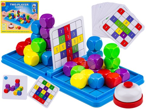 GRA LOGICZNA NA REFLEKS KOLOROWE KOSTKI KLOCKI KARTY TWO PLAYER GAME