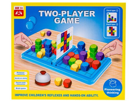 GRA LOGICZNA NA REFLEKS KOLOROWE KOSTKI KLOCKI KARTY TWO PLAYER GAME