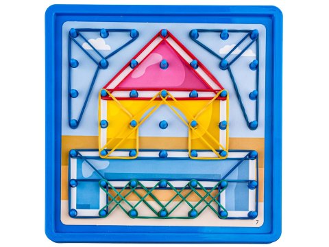 GRA ZRĘCZNOŚCIOWA UKŁADANKA EDUKACYJNA KOLOROWE GUMKI SZNUREK HOOK PICTURE GAME