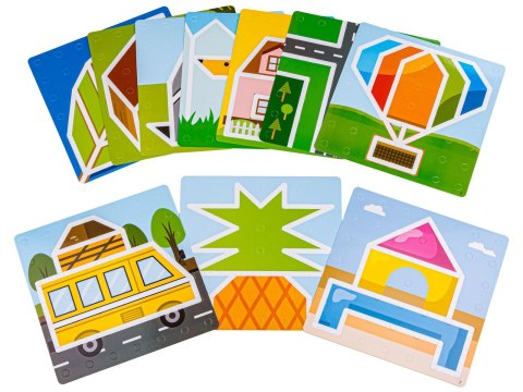 GRA ZRĘCZNOŚCIOWA UKŁADANKA EDUKACYJNA KOLOROWE GUMKI SZNUREK HOOK PICTURE GAME