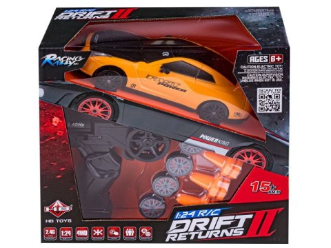 SAMOCHÓD ZDALNIE STEROWANY AUTO RC DRIFT 4X4 1:24 15 KM/H WYMIENNE KOŁA PILOT 2.4G