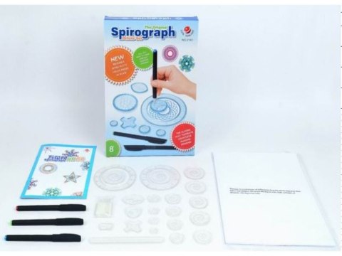 SPIROGRAF ZESTAW DO RYSOWANIA SZABLONY PISAKI 3KOLORY GEOMETRYCZNE KSZTAŁTY