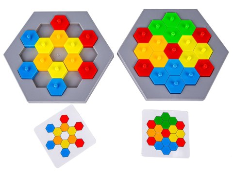 Edukacyjna Gra Logiczna Na Refleks Karty Układanka "Puzzle Chessboard" Klocki + 30 kart