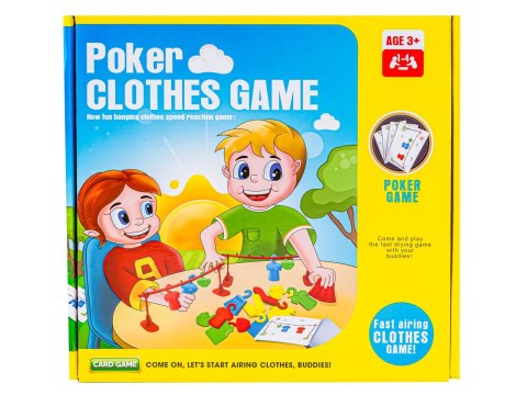 Edukacyjna gra na refleks "Poker Clothes Game" Układanka Ułóż Pranie Ubrania