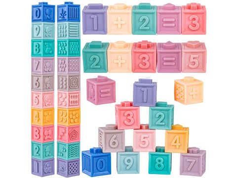 Edukacyjny zestaw klocków dla malucha Miękkie Klocki Cyferki Figury geometryczne Kształty 12 sztuk