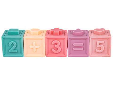 Edukacyjny zestaw klocków dla malucha Miękkie Klocki Cyferki Figury geometryczne Kształty 12 sztuk