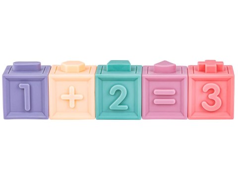 Edukacyjny zestaw klocków dla malucha Miękkie Klocki Cyferki Figury geometryczne Kształty 12 sztuk