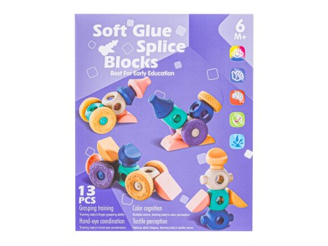 Edukacyjny zestaw klocków dla malucha Miękkie Klocki Figury geometryczne 13 sztuk