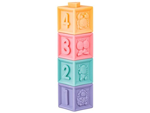Edukacyjny zestaw klocków dla malucha Miękkie Klocki Zwierzęta Figury geometryczne Cyfry 12 sztuk