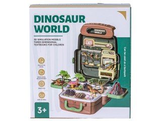 FIGURKI DINOZAURÓW W PLECAKU DUŻY ZESTAW DINOZAURY WULKAN AKCESORIA 30 EL.