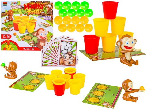 GRA ZRĘCZNOŚCIOWA RODZINNA SZALONA MAŁPKA RZUCANIE DO CELU KARTY CRAZY MONKEY
