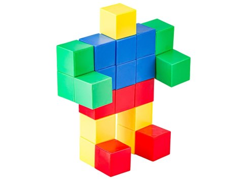 KLOCKI MAGNETYCZNE SZEŚCIANY 3D KOSTKI KOLOROWE KONSTRUKCYJNE ZESTAW 64 EL.