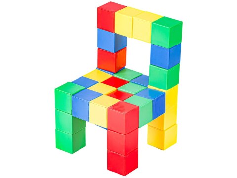 KLOCKI MAGNETYCZNE SZEŚCIANY 3D KOSTKI KOLOROWE KONSTRUKCYJNE ZESTAW 64 EL.