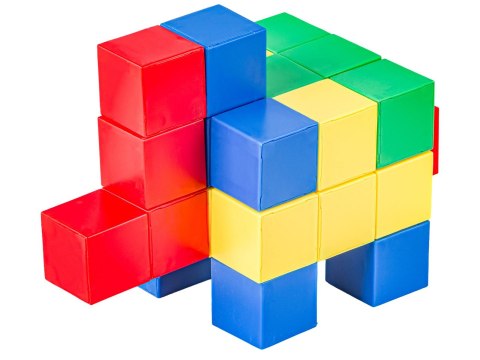 KLOCKI MAGNETYCZNE SZEŚCIANY 3D KOSTKI KOLOROWE KONSTRUKCYJNE ZESTAW 64 EL.
