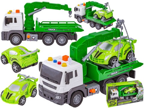 LAWETA CIEŻARÓWKA INTERAKTYWNA DŹWIG TRANSPORTER PLUS AUTKO DŹWIĘKI ŚWIATŁA