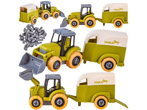 POJAZDY DO SKRĘCANIA TRAKTOR KOMBAJN FIGURKI STAJNIA ZESTAW KONSTRUKCYJNY