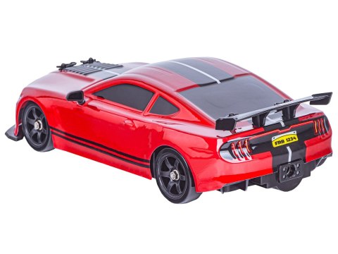 SAMOCHÓD ZDALNIE STEROWANY AUTO RC MUSTANG 4X4 DO DRIFTU 1:16 DYM LED PILOT 2.4