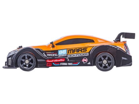 SAMOCHÓD ZDALNIE STEROWANY AUTO RC NISSAN GTR 4X4 DO DRIFTU 1:16 DYM LED PILOT 2.4