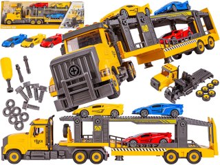 Ciężarówka do rozkręcania i skręcania Laweta Transporter + Samochody Auta