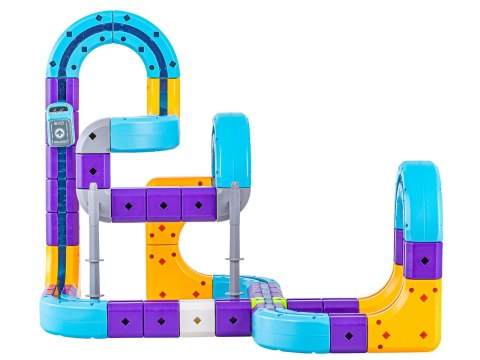 TOR MAGNETYCZNY SAMOCHODOWY KOLEJKA POCIĄG KLOCKI KONSTRUKCYJNE ZESTAW 87EL