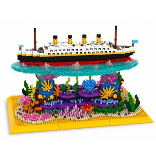 KLOCKI KONSTRUKCYJNE STATEK TITANIC NA RAFIE KORALOWEJ DUŻY ZESTAW 3892 EL.