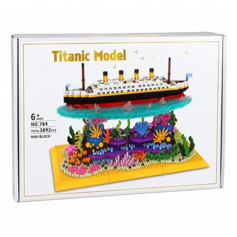 KLOCKI KONSTRUKCYJNE STATEK TITANIC NA RAFIE KORALOWEJ DUŻY ZESTAW 3892 EL.
