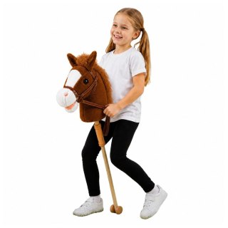 HOBBY HORSE KOŃ INTERAKTYWNY NA KIJU Z KÓŁKAMI GŁOWA KONIA DŹWIĘKI 100CM