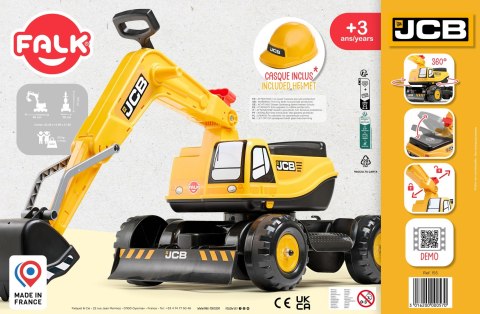 JEŹDZIK KOPARKA FALK JCB DIGGER DLA DZIECKA 3-7 LAT RUCHOMA ŁYŻKA + KASK