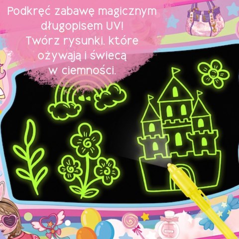 MATA WODNA DO MALOWANIA 2W1 XXL 100X70CM ŚWIECI W CIEMNOŚCI KREATYWNA