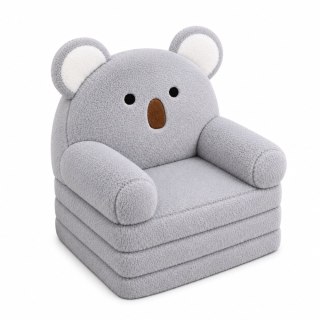 FOTEL SOFA ROZKŁADANA LEŻANKA ŁÓŻKO DLA DZIECI KOALA 2W1 MIĘKKA PLUSZOWA