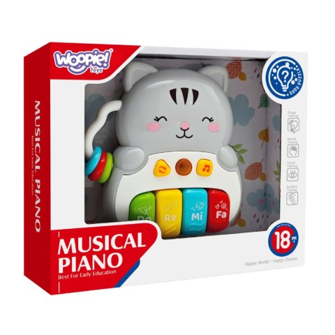 WOOPIE BABY Pianinko Interaktywne Kotek Muzyczne Organki Dźwięki Światło 18m+