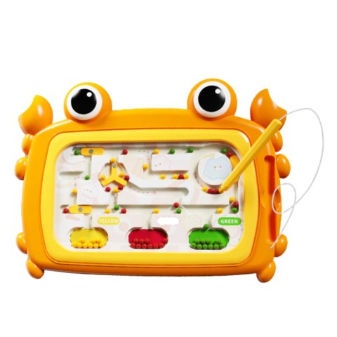 WOOPIE Tablica Magnetyczna Montessori Labirynt Krab Pomarańczowa