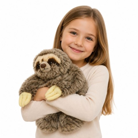 LENIWIEC PLUSZOWY 34CM MASKOTKA MIĘKKI REALISTYCZNY RZEPY NA ŁAPKACH