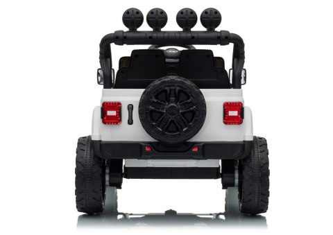 AUTO NA AKUMULATOR JEEP RUBICON 2X200W 24V EVA SKÓRA LED PILOT RADIO MP3