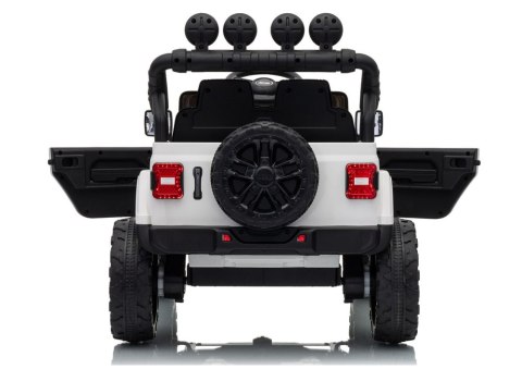 AUTO NA AKUMULATOR JEEP RUBICON 2X200W 24V EVA SKÓRA LED PILOT RADIO MP3