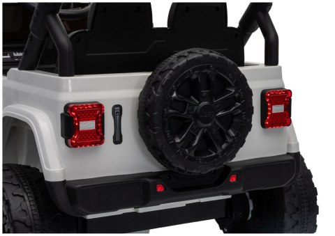AUTO NA AKUMULATOR JEEP RUBICON 2X200W 24V EVA SKÓRA LED PILOT RADIO MP3