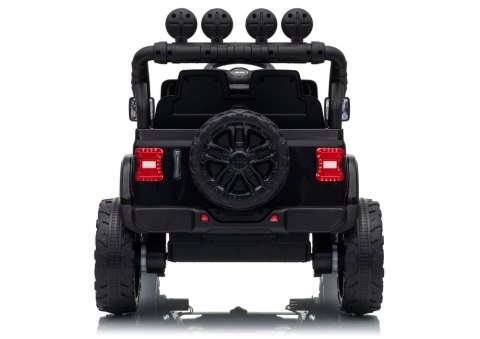 AUTO NA AKUMULATOR JEEP RUBICON 2X200W 24V EVA SKÓRA LED PILOT RADIO MP3
