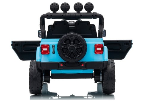 AUTO NA AKUMULATOR JEEP RUBICON 2X200W 24V EVA SKÓRA LED PILOT RADIO MP3