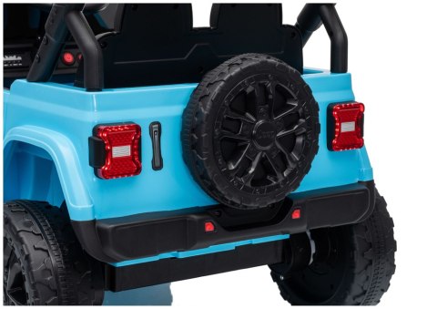 AUTO NA AKUMULATOR JEEP RUBICON 2X200W 24V EVA SKÓRA LED PILOT RADIO MP3