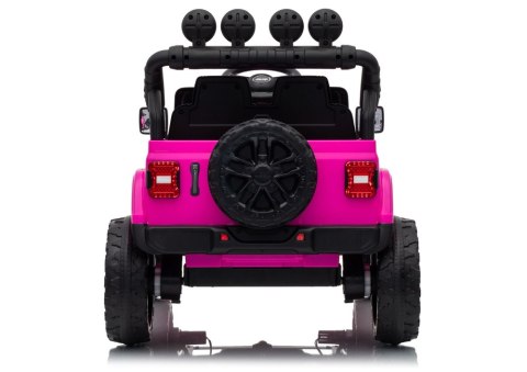 AUTO NA AKUMULATOR JEEP RUBICON 2X200W 24V EVA SKÓRA LED PILOT RADIO MP3