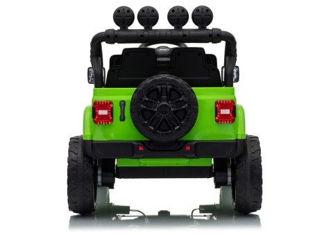 AUTO NA AKUMULATOR JEEP RUBICON 2X200W 24V EVA SKÓRA LED PILOT RADIO MP3
