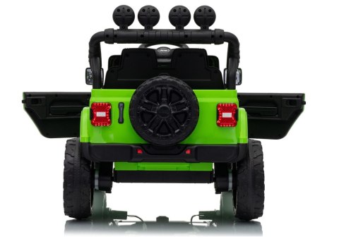 AUTO NA AKUMULATOR JEEP RUBICON 2X200W 24V EVA SKÓRA LED PILOT RADIO MP3