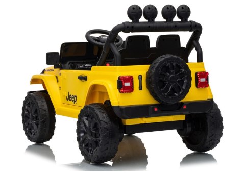 AUTO NA AKUMULATOR JEEP RUBICON 2X200W 24V EVA SKÓRA LED PILOT RADIO MP3