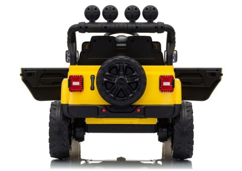 AUTO NA AKUMULATOR JEEP RUBICON 2X200W 24V EVA SKÓRA LED PILOT RADIO MP3