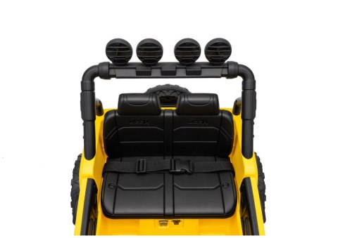 AUTO NA AKUMULATOR JEEP RUBICON 2X200W 24V EVA SKÓRA LED PILOT RADIO MP3