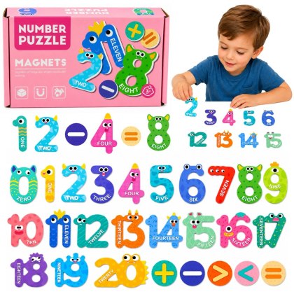 Puzzle Magnetyczne Działania i Liczby Działania Magnesy Edukacyjne 26 el.