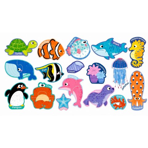 Puzzle Magnetyczne Zwierzęta Morskie Magnesy Na Lodówkę Edukacyjne 30 el.