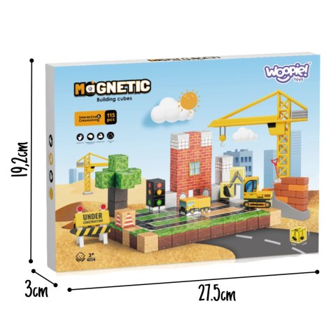 WOOPIE Magnetyczne Klocki Konstrukcyjne Plac Budowy 115 el.