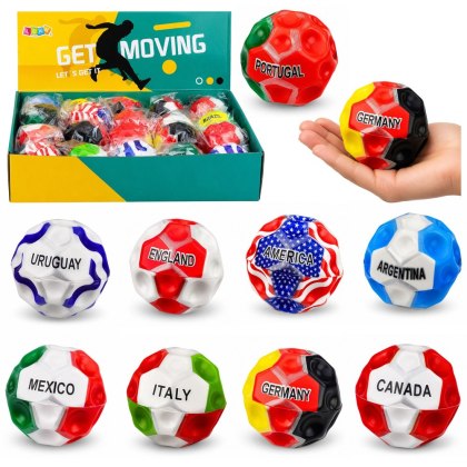 Piłeczka Piankowa z Wgłębieniami Do Odbijania Antystresowa Flaga 7cm